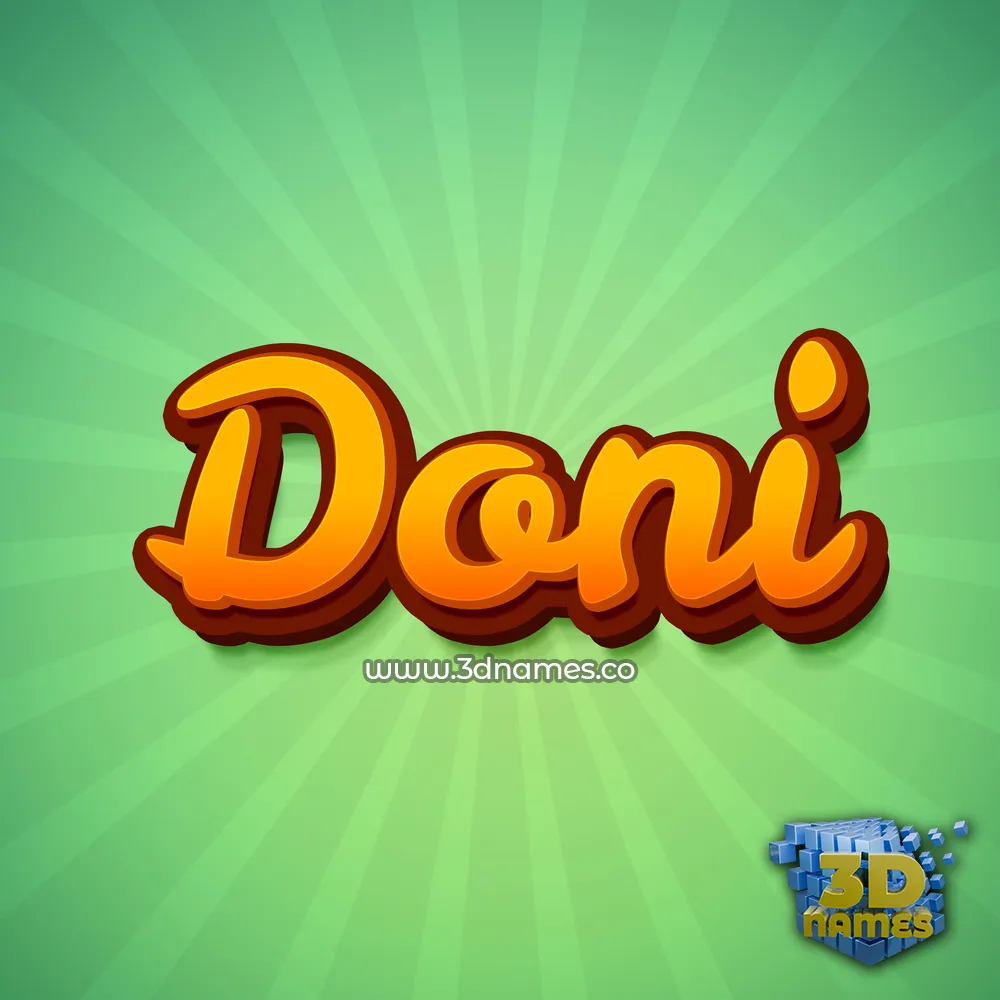 doni in Green Rays style - 3D name wallpaper