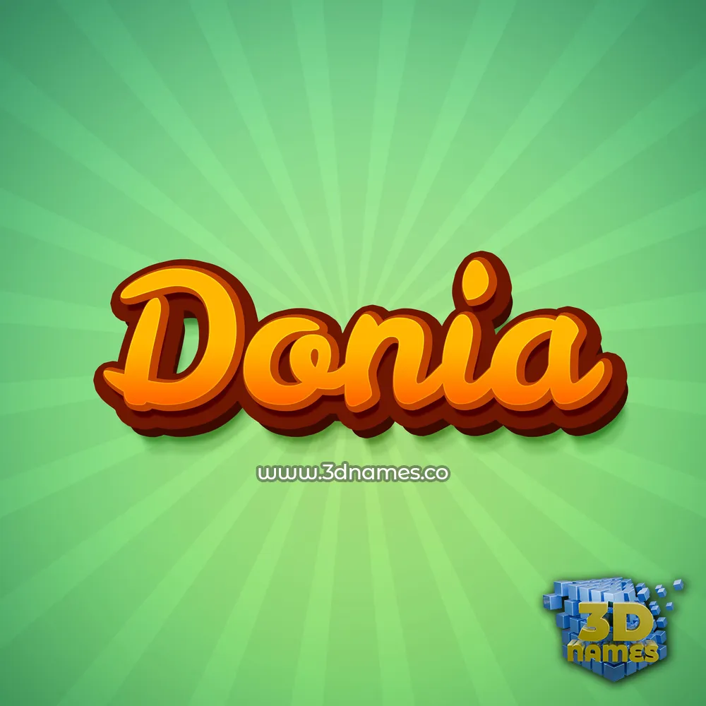 donia in Green Rays style - 3D name wallpaper