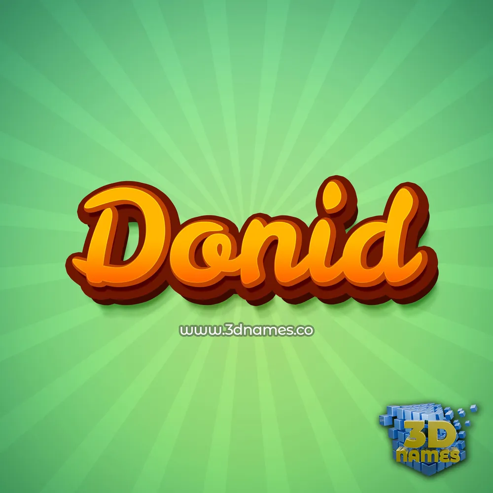 donid in Green Rays style - 3D name wallpaper