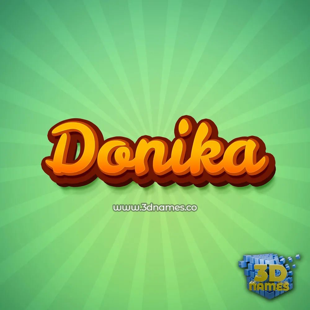 donika in Green Rays style - 3D name wallpaper