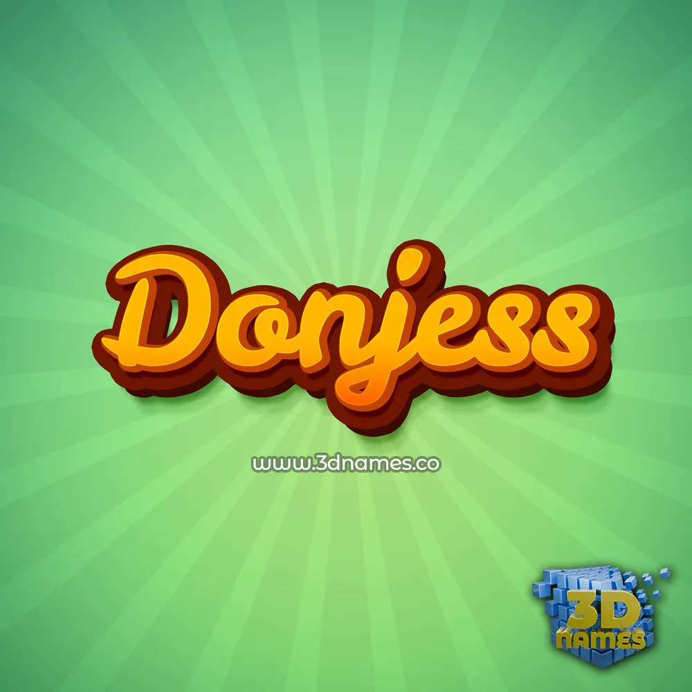 donjess in Green Rays style - 3D name wallpaper