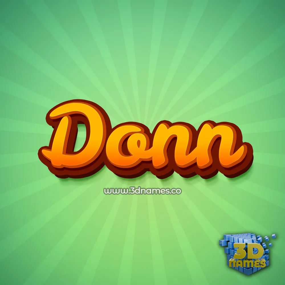 donn in Green Rays style - 3D name wallpaper