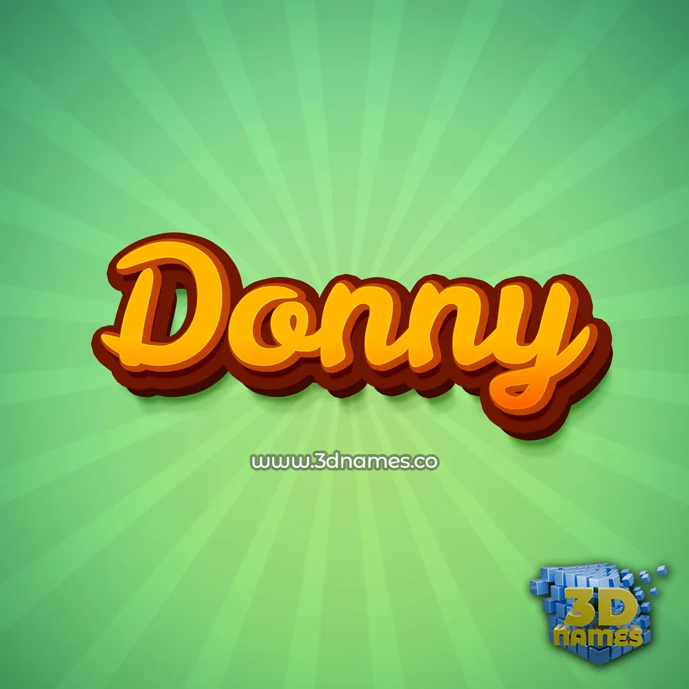 donny in Green Rays style - 3D name wallpaper