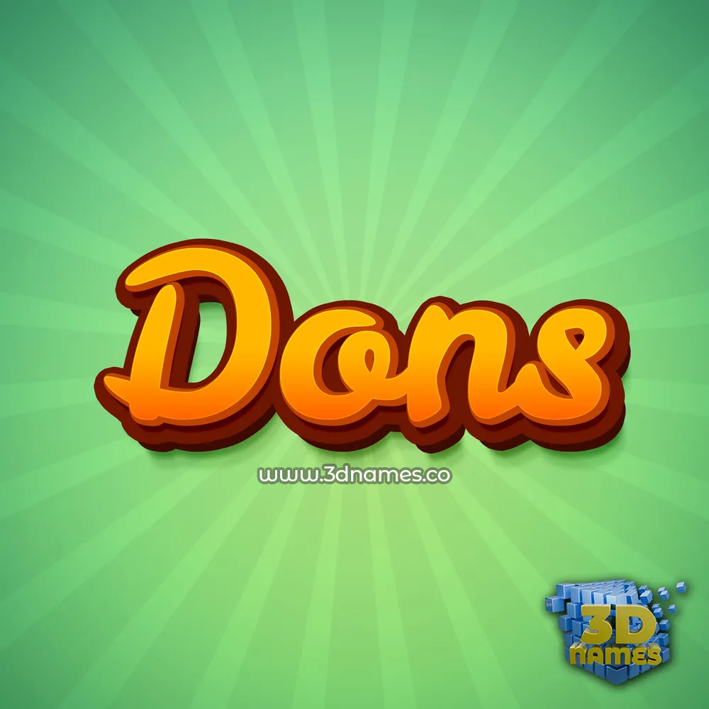 dons in Green Rays style - 3D name wallpaper