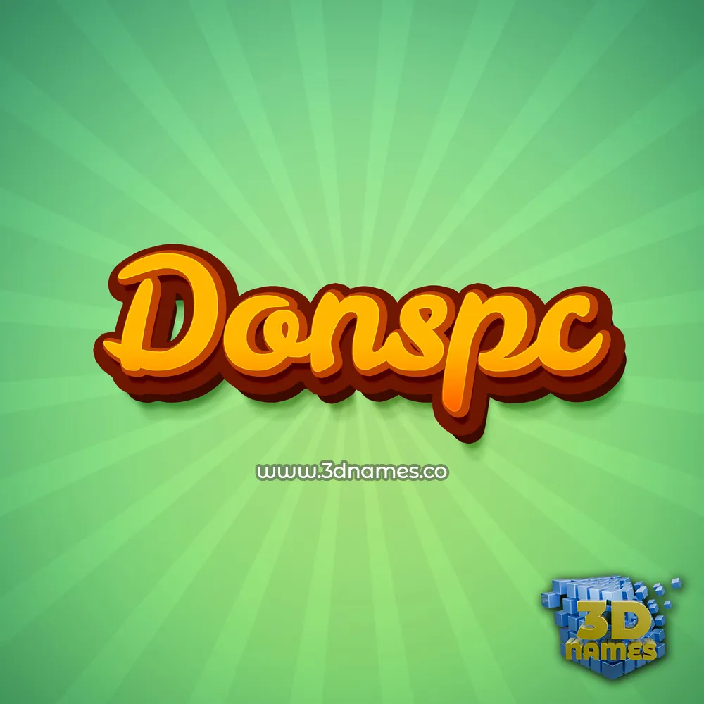 donspc in Green Rays style - 3D name wallpaper