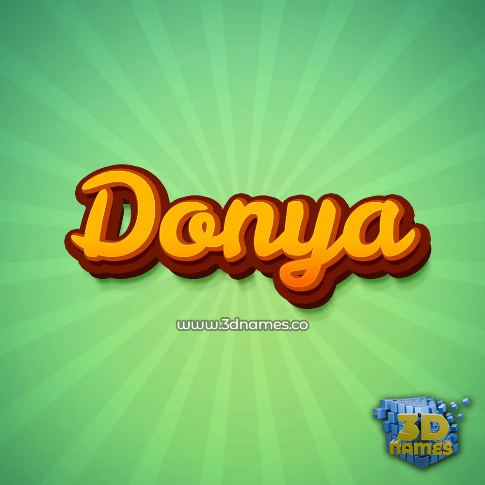 donya in Green Rays style - 3D name wallpaper
