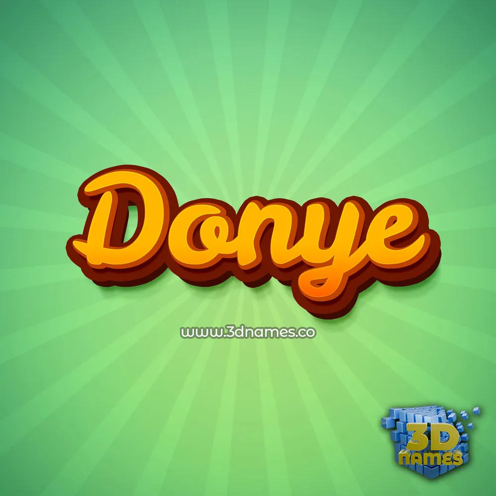donye in Green Rays style - 3D name wallpaper