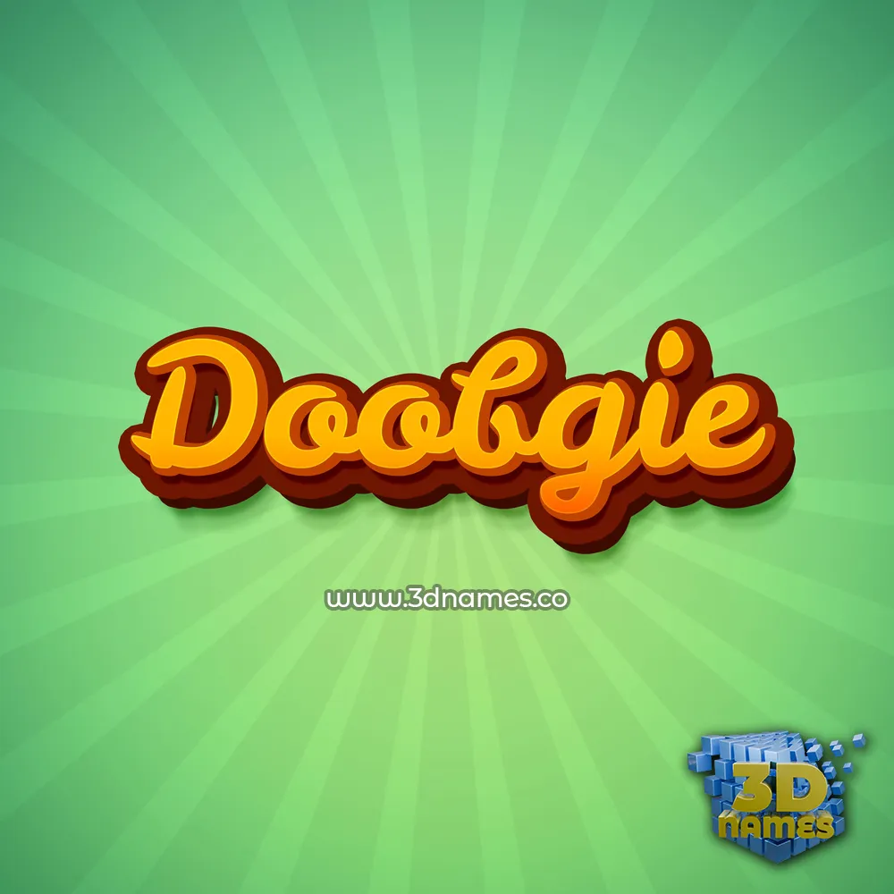 doobgie in Green Rays style - 3D name wallpaper