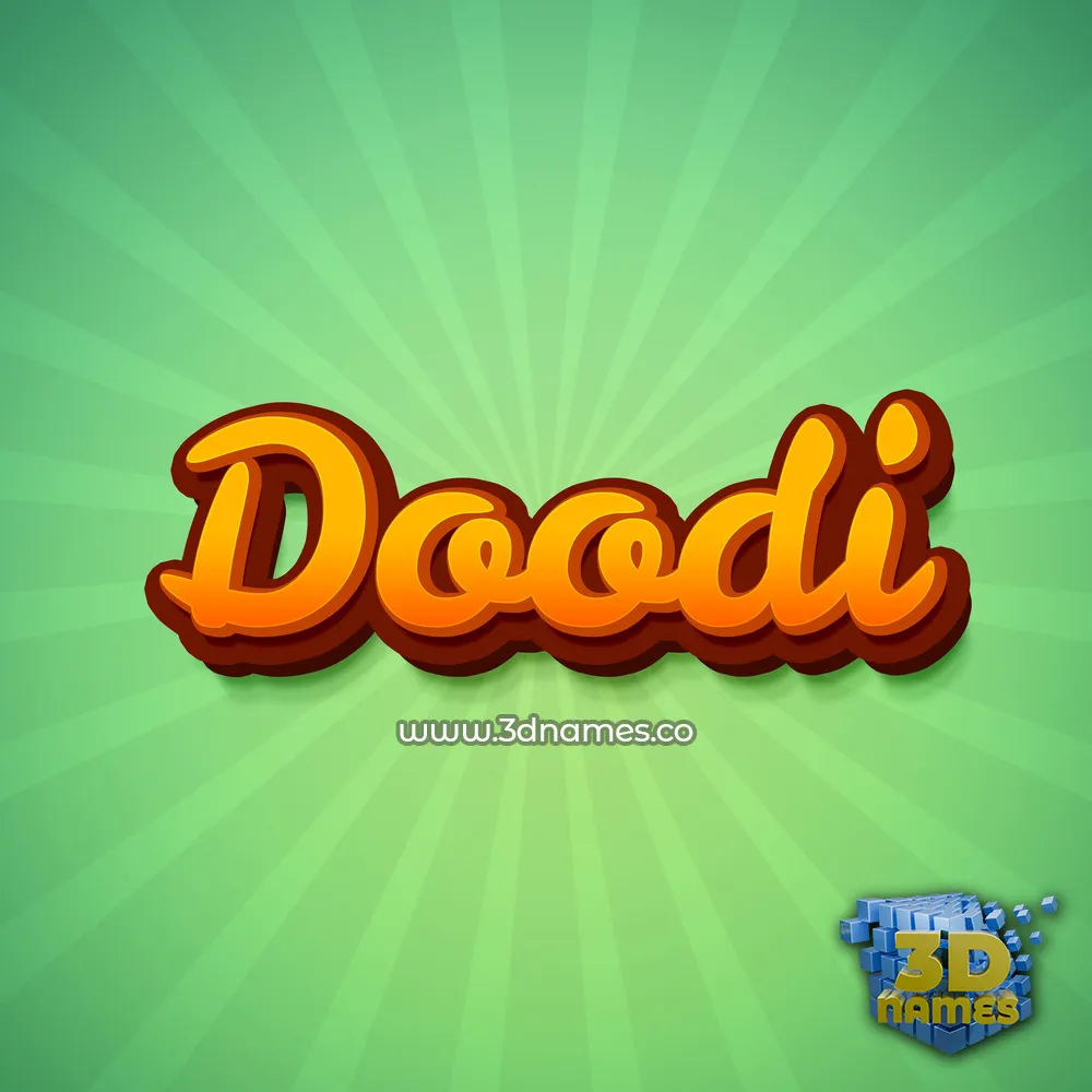 doodi in Green Rays style - 3D name wallpaper