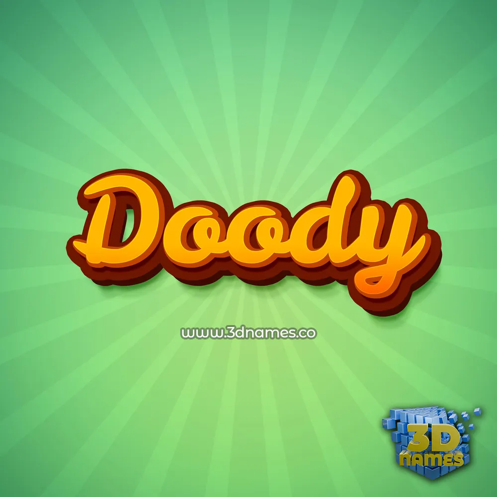 doody in Green Rays style - 3D name wallpaper