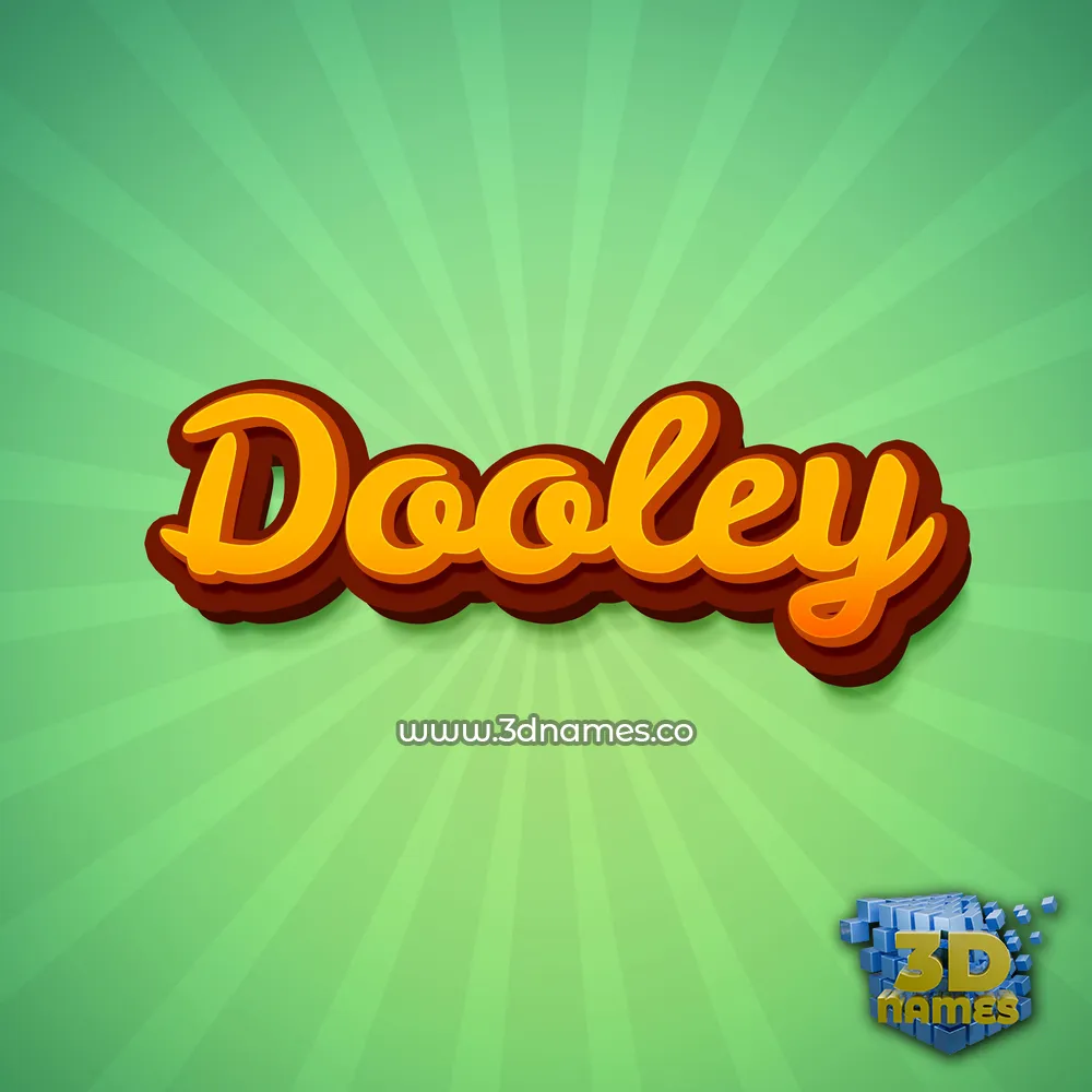 dooley in Green Rays style - 3D name wallpaper