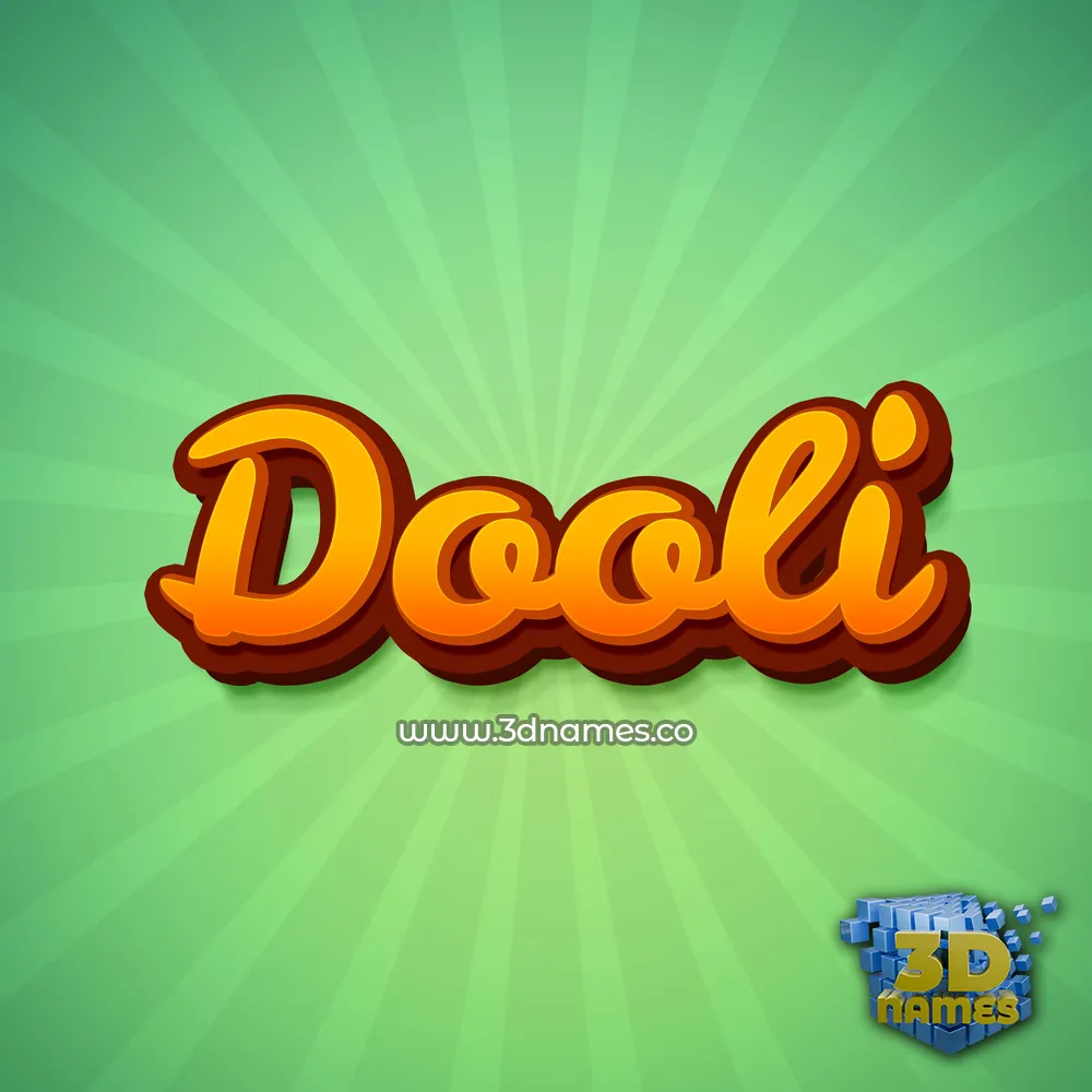 dooli in Green Rays style - 3D name wallpaper