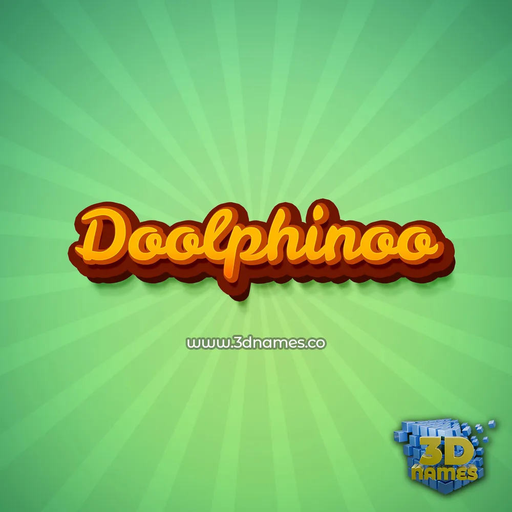 doolphinoo in Green Rays style - 3D name wallpaper