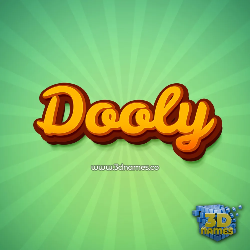 dooly in Green Rays style - 3D name wallpaper