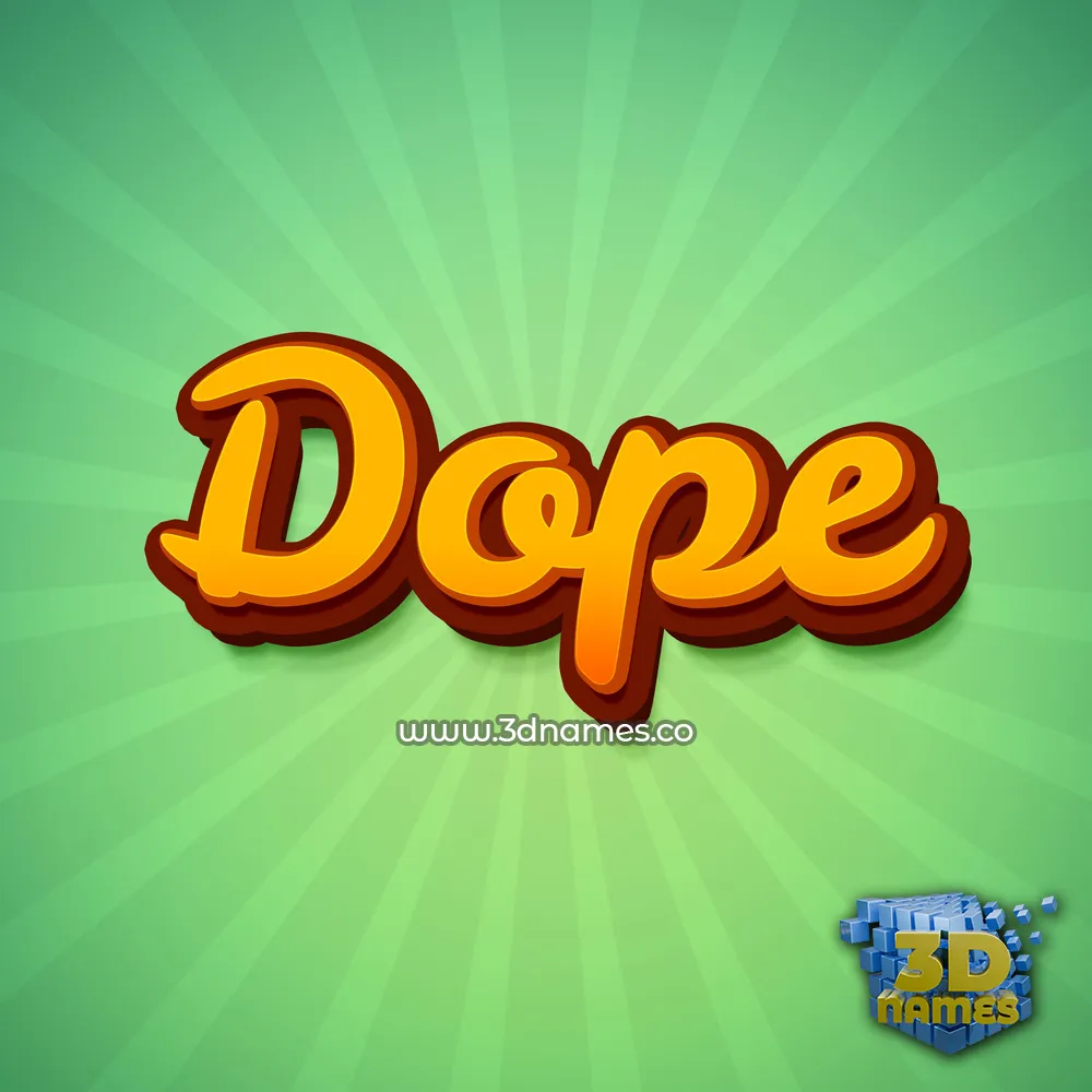 dope in Green Rays style - 3D name wallpaper