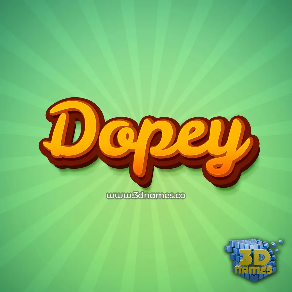 dopey in Green Rays style - 3D name wallpaper