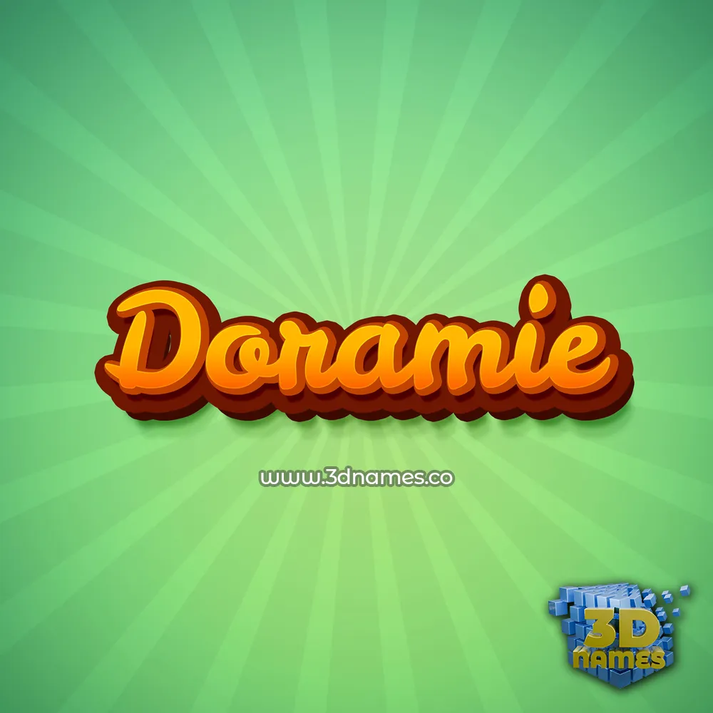 doramie in Green Rays style - 3D name wallpaper