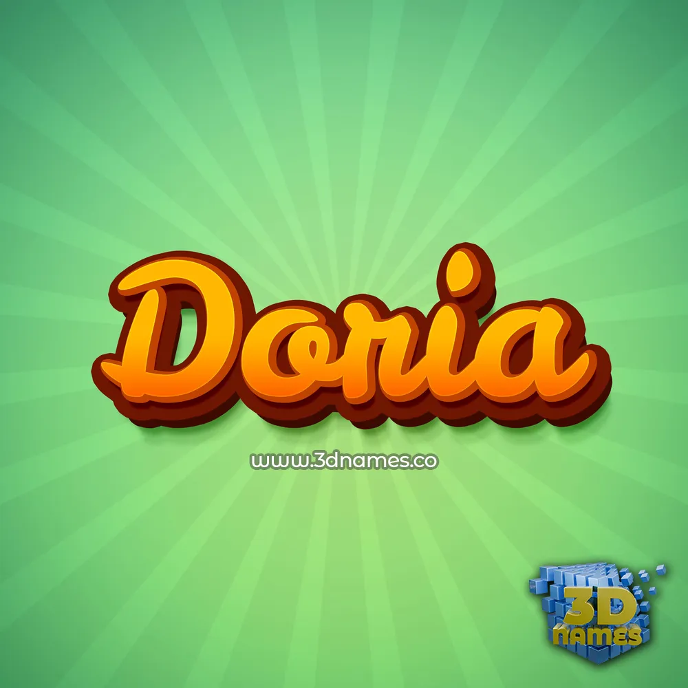 doria in Green Rays style - 3D name wallpaper