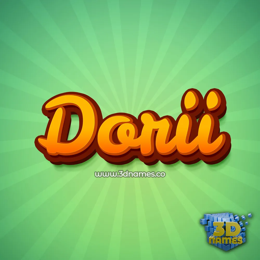 dorii in Green Rays style - 3D name wallpaper
