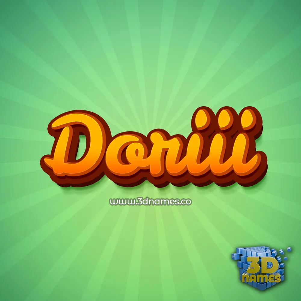 doriii in Green Rays style - 3D name wallpaper