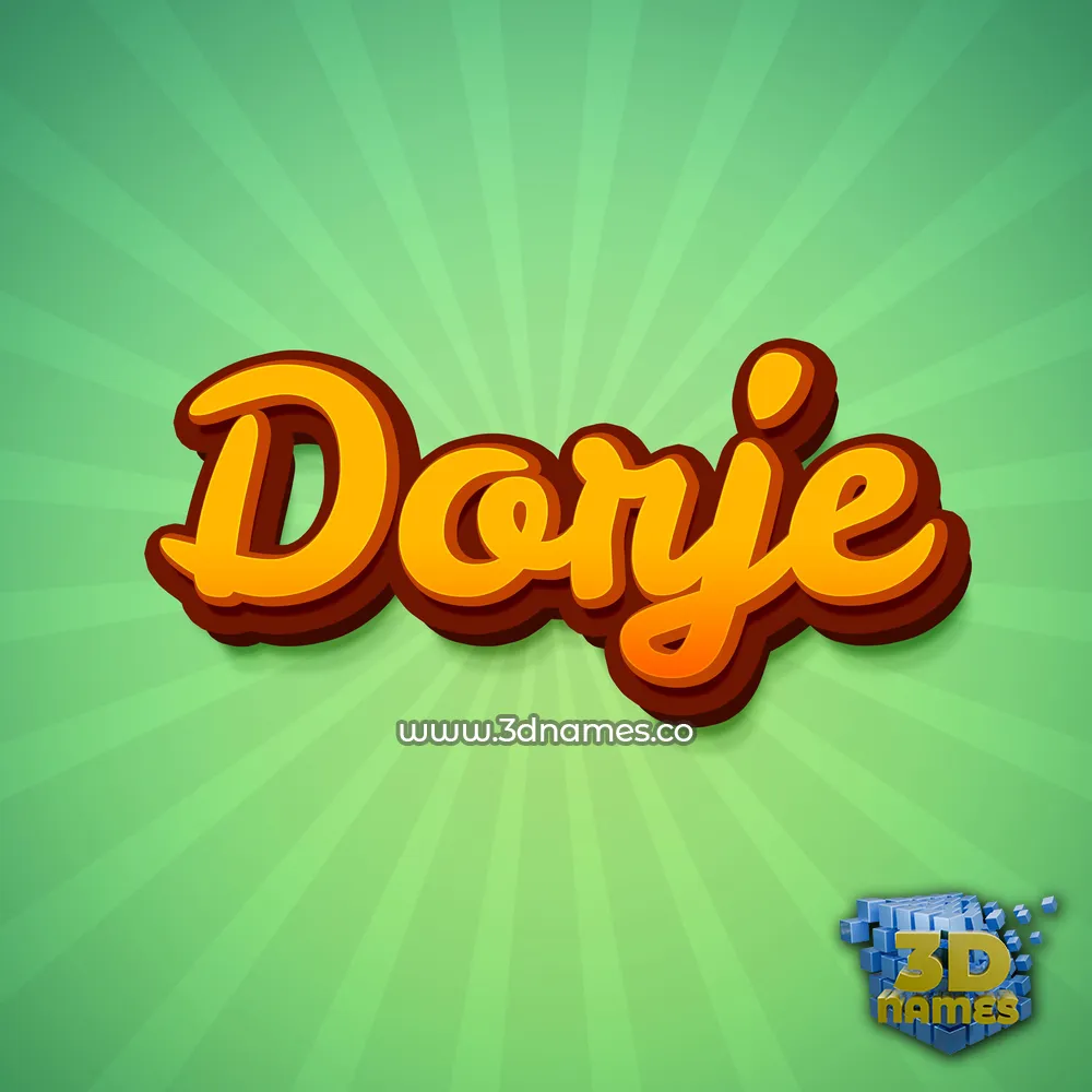 dorje in Green Rays style - 3D name wallpaper
