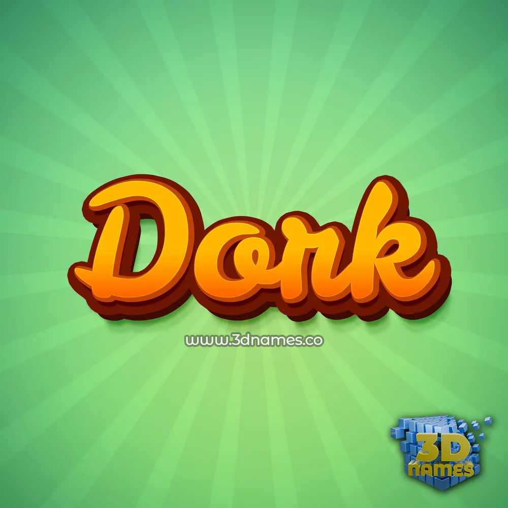 dork in Green Rays style - 3D name wallpaper