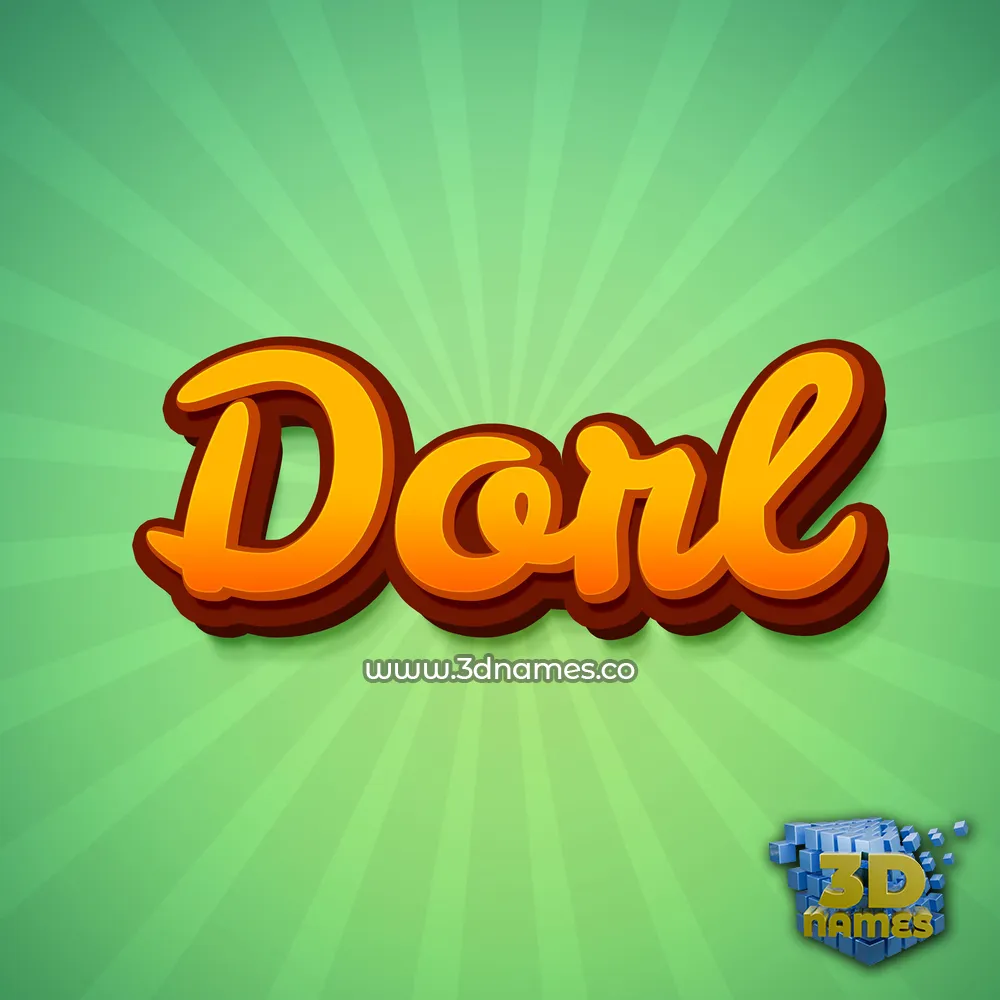 dorl in Green Rays style - 3D name wallpaper