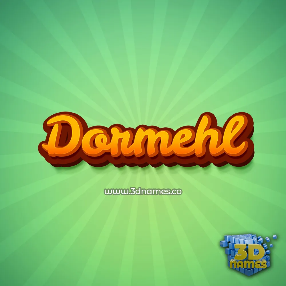 dormehl in Green Rays style - 3D name wallpaper