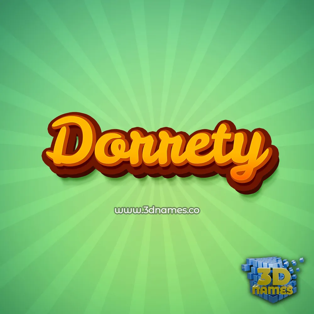 dorrety in Green Rays style - 3D name wallpaper