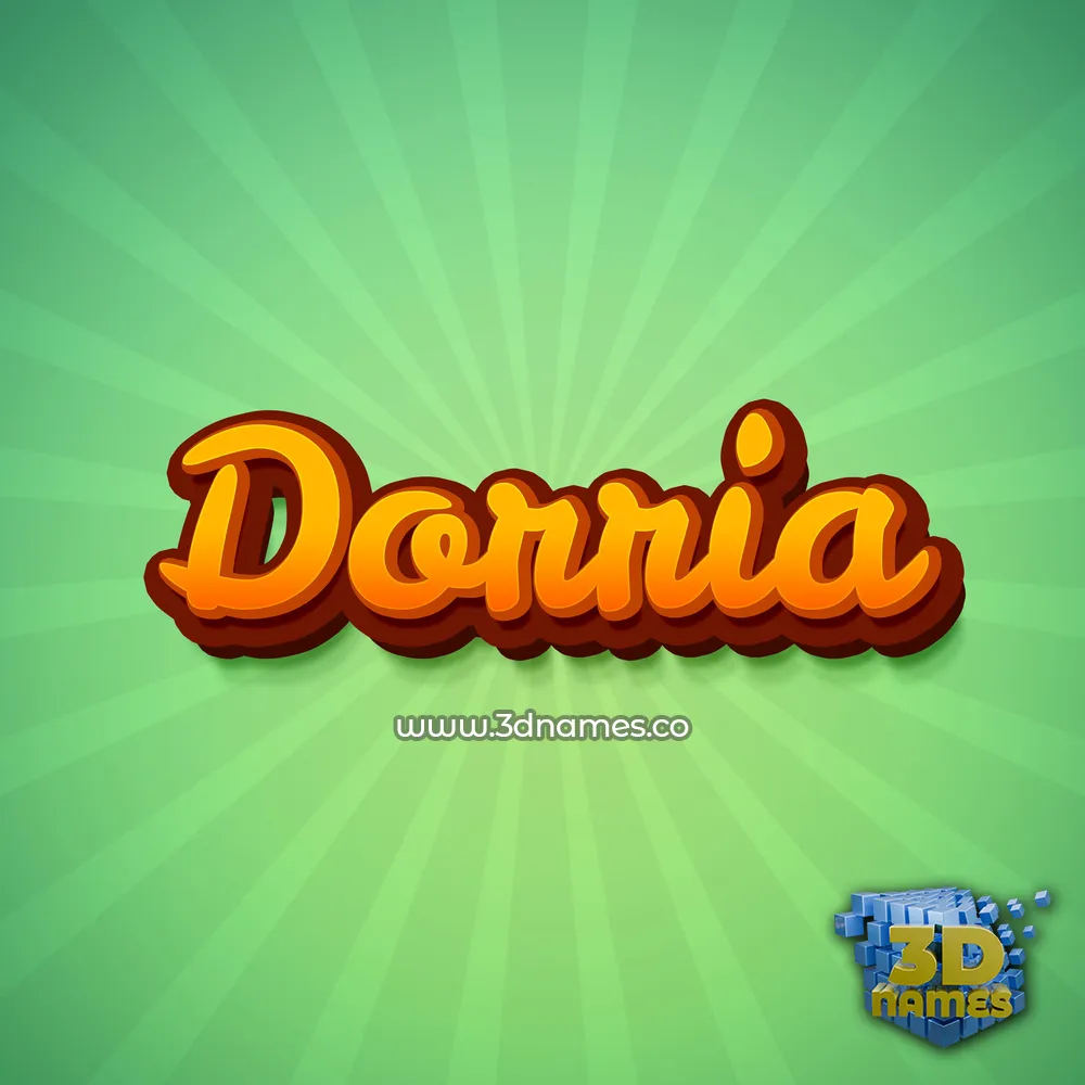 dorria in Green Rays style - 3D name wallpaper