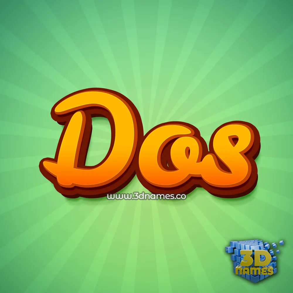 dos in Green Rays style - 3D name wallpaper