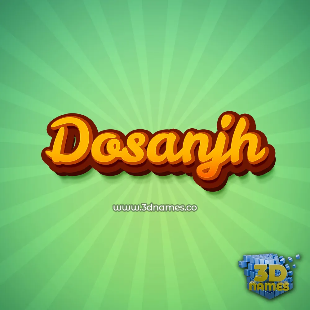 dosanjh in Green Rays style - 3D name wallpaper