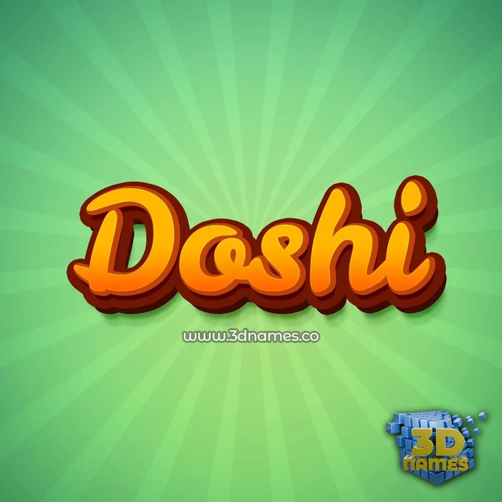 doshi in Green Rays style - 3D name wallpaper