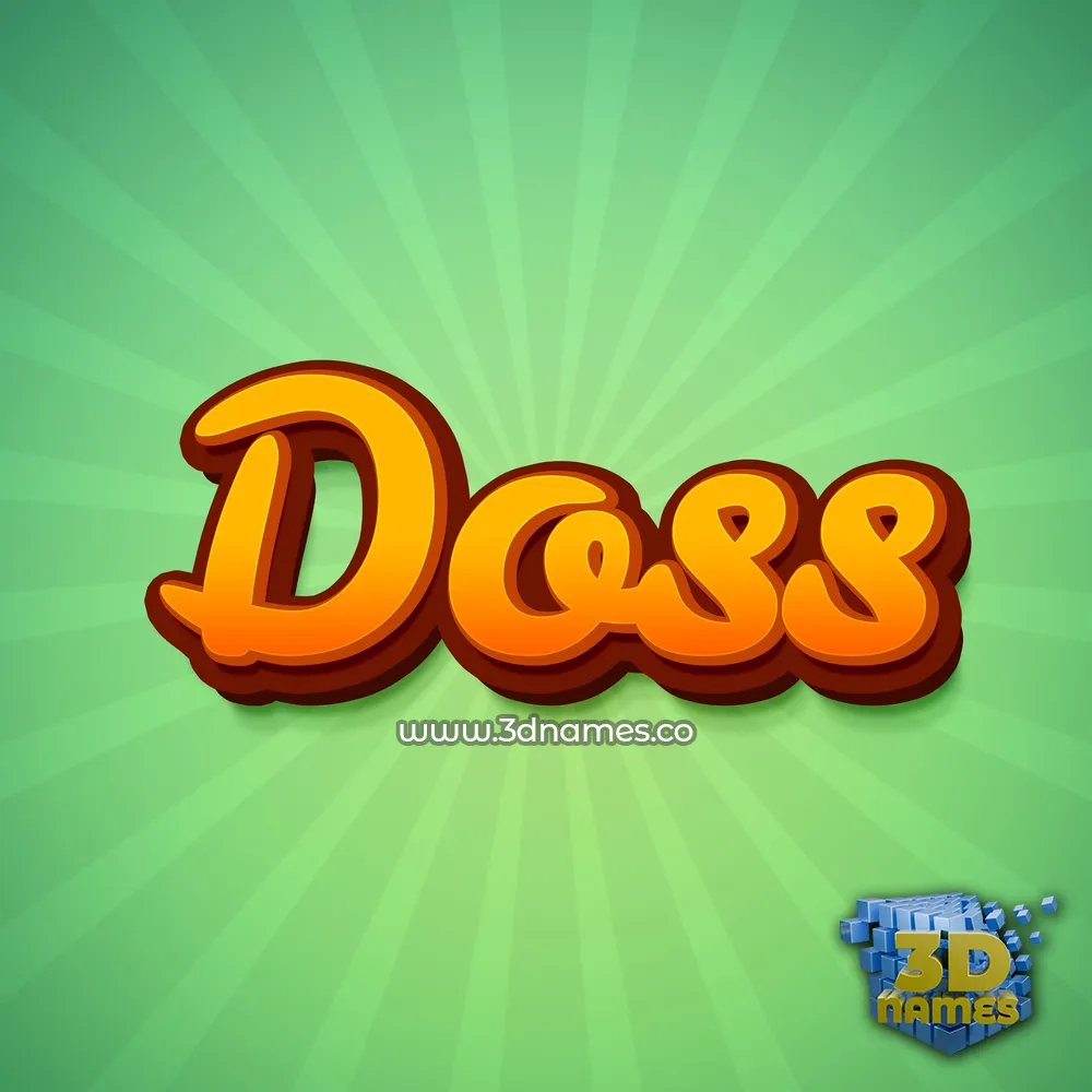 doss in Green Rays style - 3D name wallpaper