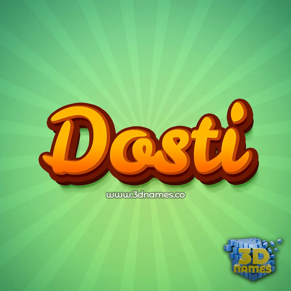 dosti in Green Rays style - 3D name wallpaper