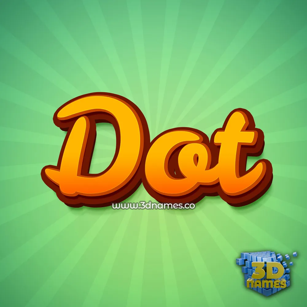 dot in Green Rays style - 3D name wallpaper