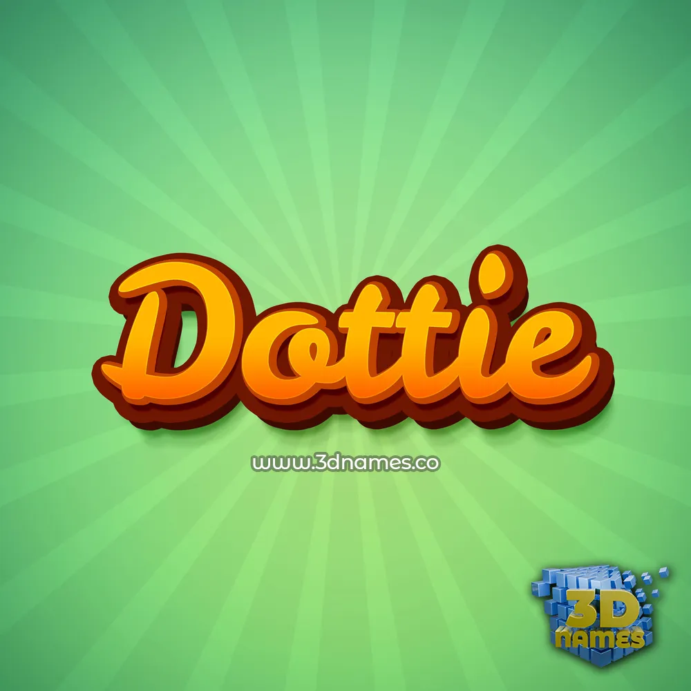 dottie in Green Rays style - 3D name wallpaper