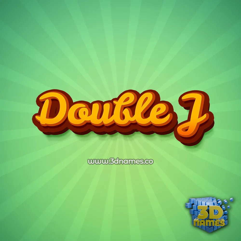 double j in Green Rays style - 3D name wallpaper