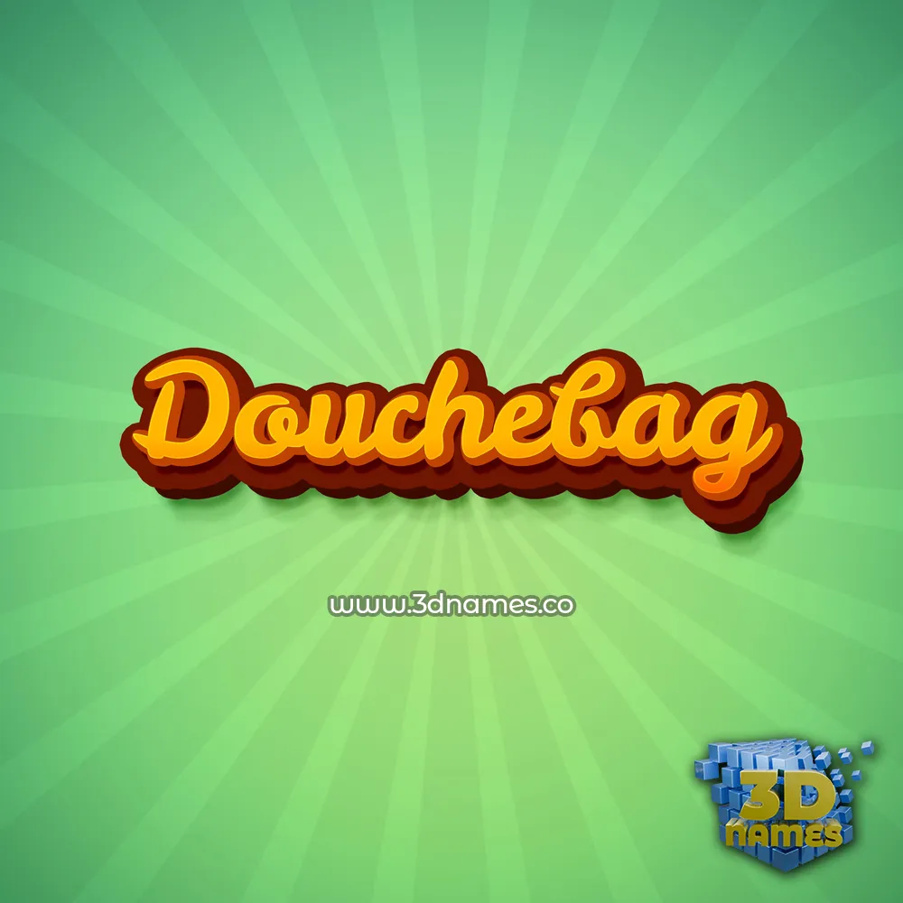 douchebag in Green Rays style - 3D name wallpaper