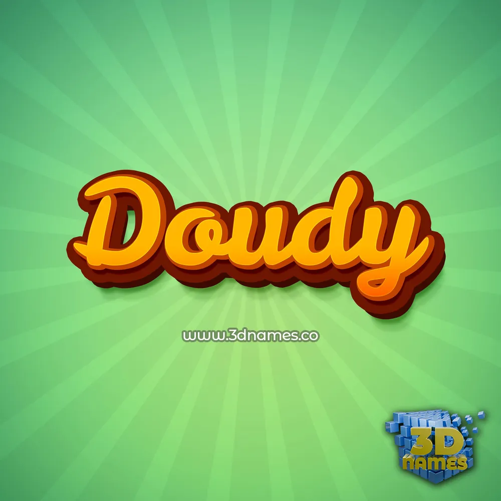 doudy in Green Rays style - 3D name wallpaper