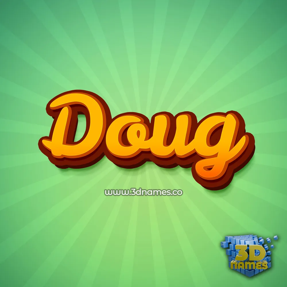 doug in Green Rays style - 3D name wallpaper