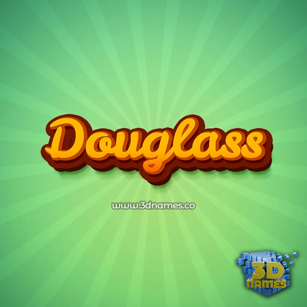 douglass in Green Rays style - 3D name wallpaper