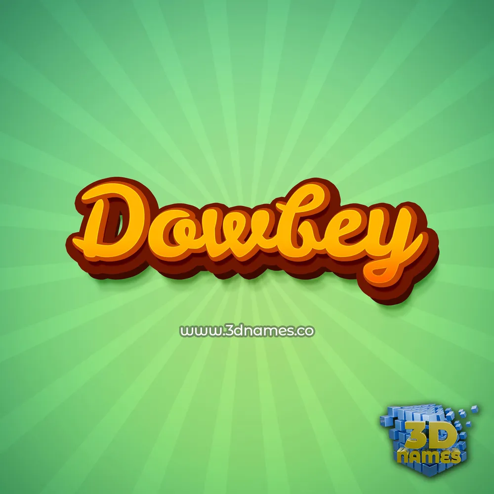 dowbey in Green Rays style - 3D name wallpaper