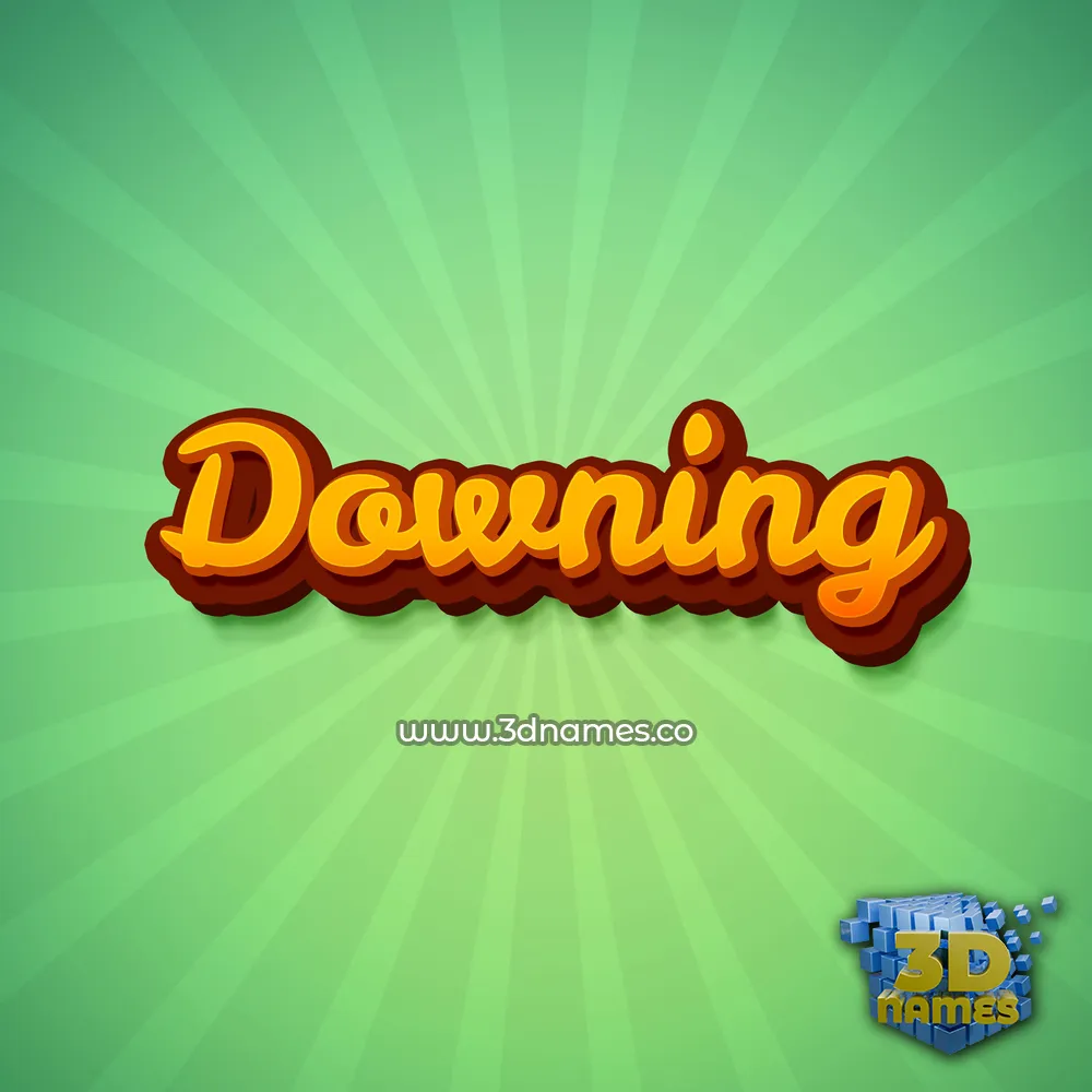 downing in Green Rays style - 3D name wallpaper