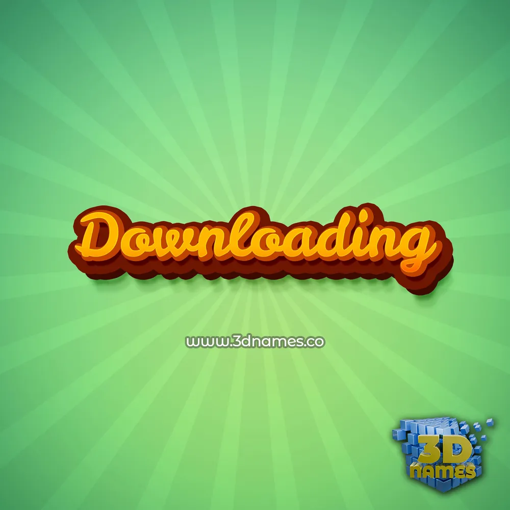 downloading in Green Rays style - 3D name wallpaper