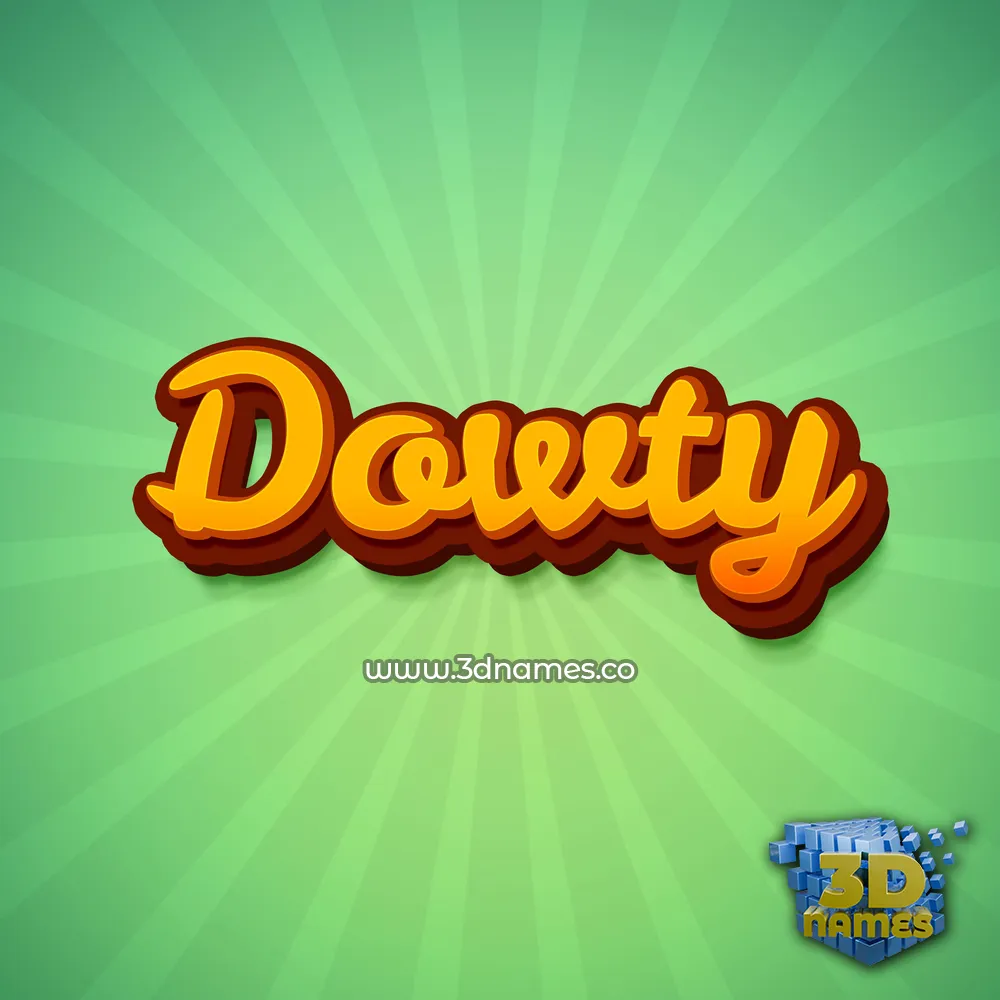 dowty in Green Rays style - 3D name wallpaper