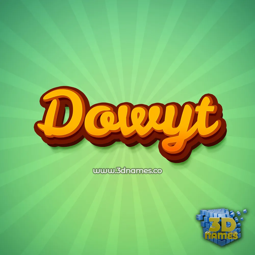 dowyt in Green Rays style - 3D name wallpaper