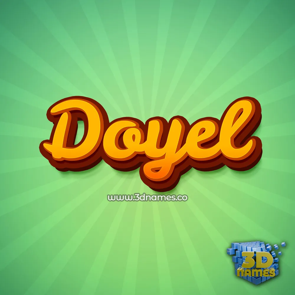 doyel in Green Rays style - 3D name wallpaper