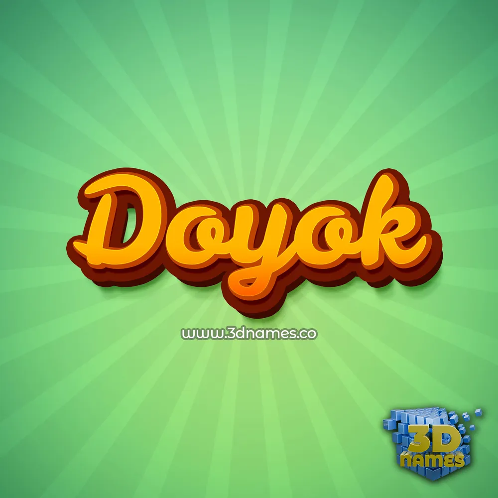doyok in Green Rays style - 3D name wallpaper