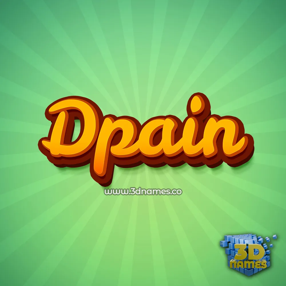 dpain in Green Rays style - 3D name wallpaper